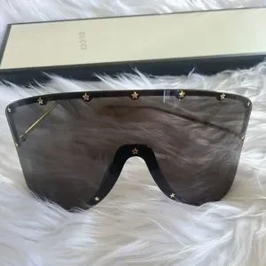 Gucci Rimless Shield Sunglasses w/ Star Studs Gucci Rimless Shield Sunglasses w/ Star Studs - Bergdorf Goodman main image 4